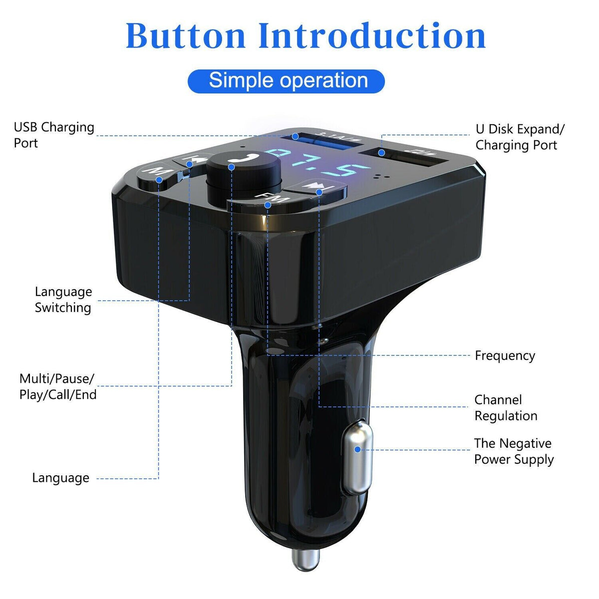 Bluetooth FM Transmitter with USB Charger