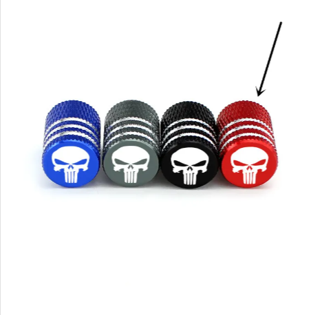 Skull Design Tire Valve Caps – Aluminum Alloy