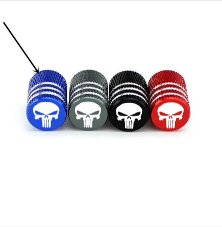 Skull Design Tire Valve Caps – Aluminum Alloy
