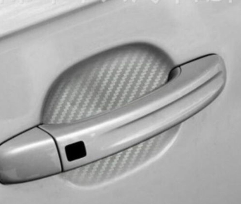 4-Piece Carbon Fiber Car Door Handle Protector Stickers
