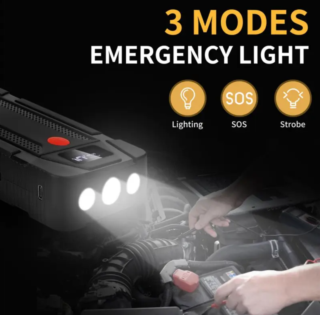 LCD Car Jump Starter & Emergency Power Bank