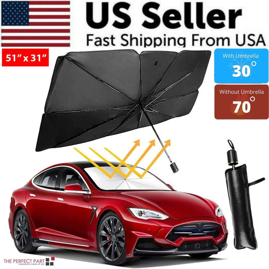 51-Inch Foldable Car Windshield Sun Shade Umbrella