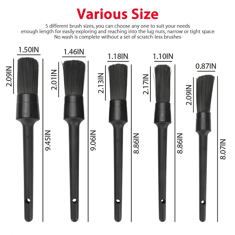 5-Piece Car Detailing Brush Kit