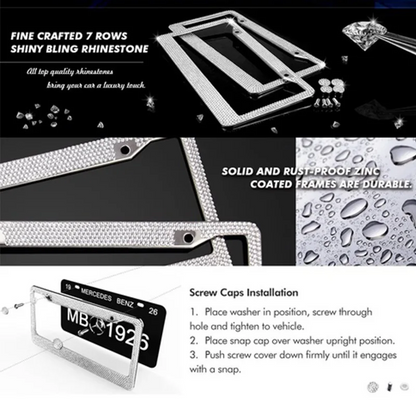 2-Piece Bling License Plate Frame Set