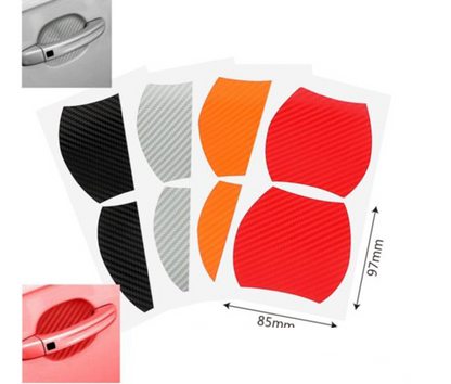 4-Piece Carbon Fiber Car Door Handle Protector Stickers
