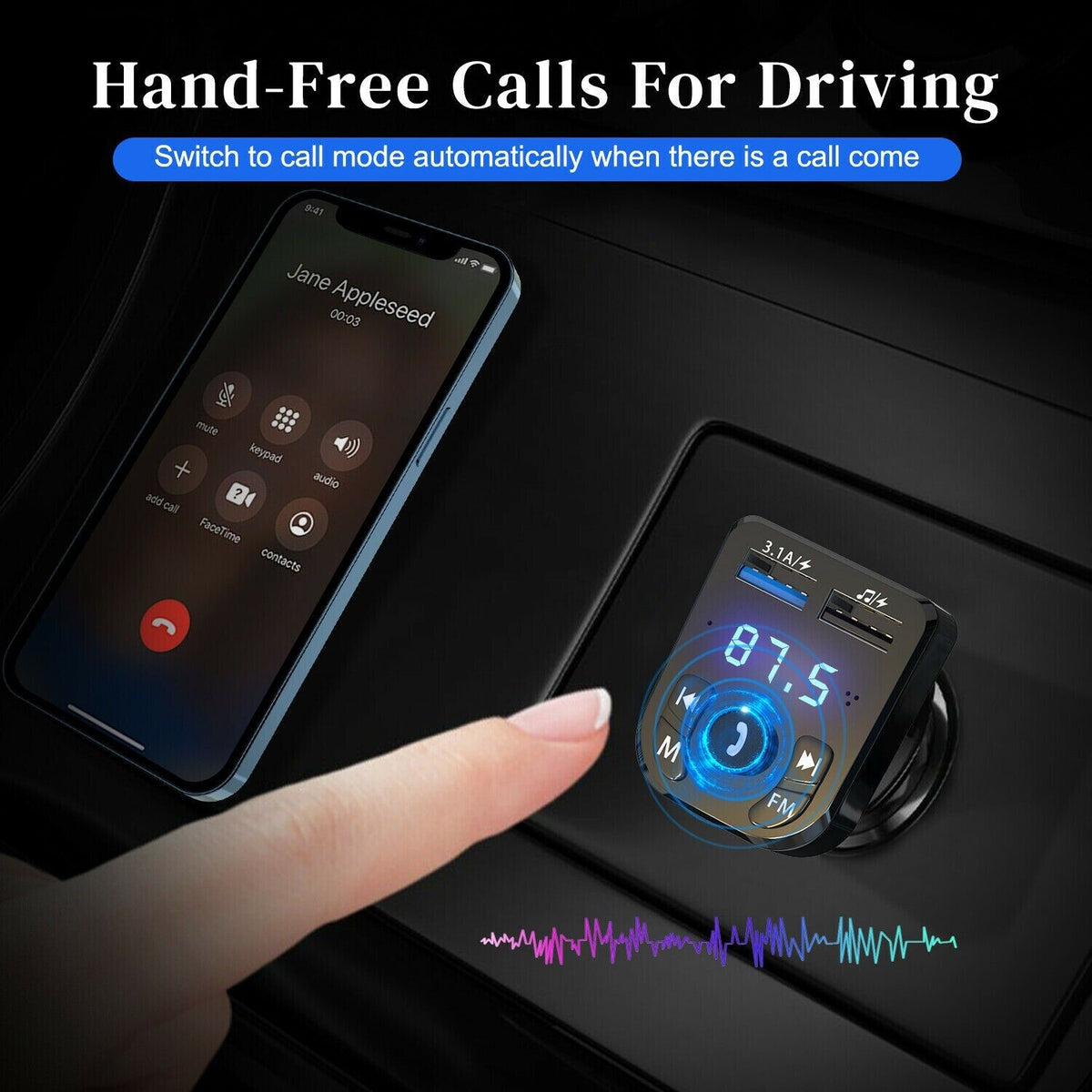 Bluetooth FM Transmitter with USB Charger