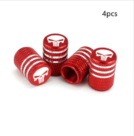 Skull Design Tire Valve Caps – Aluminum Alloy