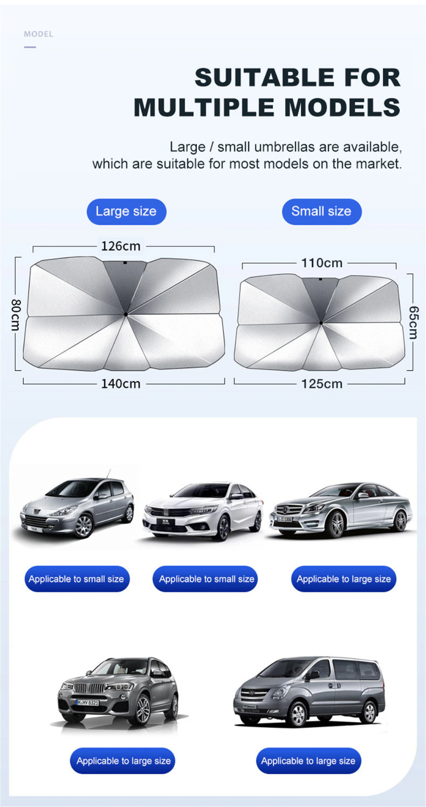 51-Inch Foldable Car Windshield Sun Shade Umbrella