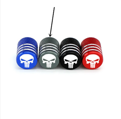 Skull Design Tire Valve Caps – Aluminum Alloy