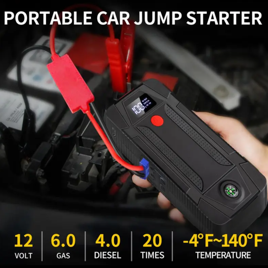 LCD Car Jump Starter & Emergency Power Bank