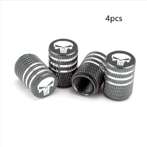 Skull Design Tire Valve Caps – Aluminum Alloy